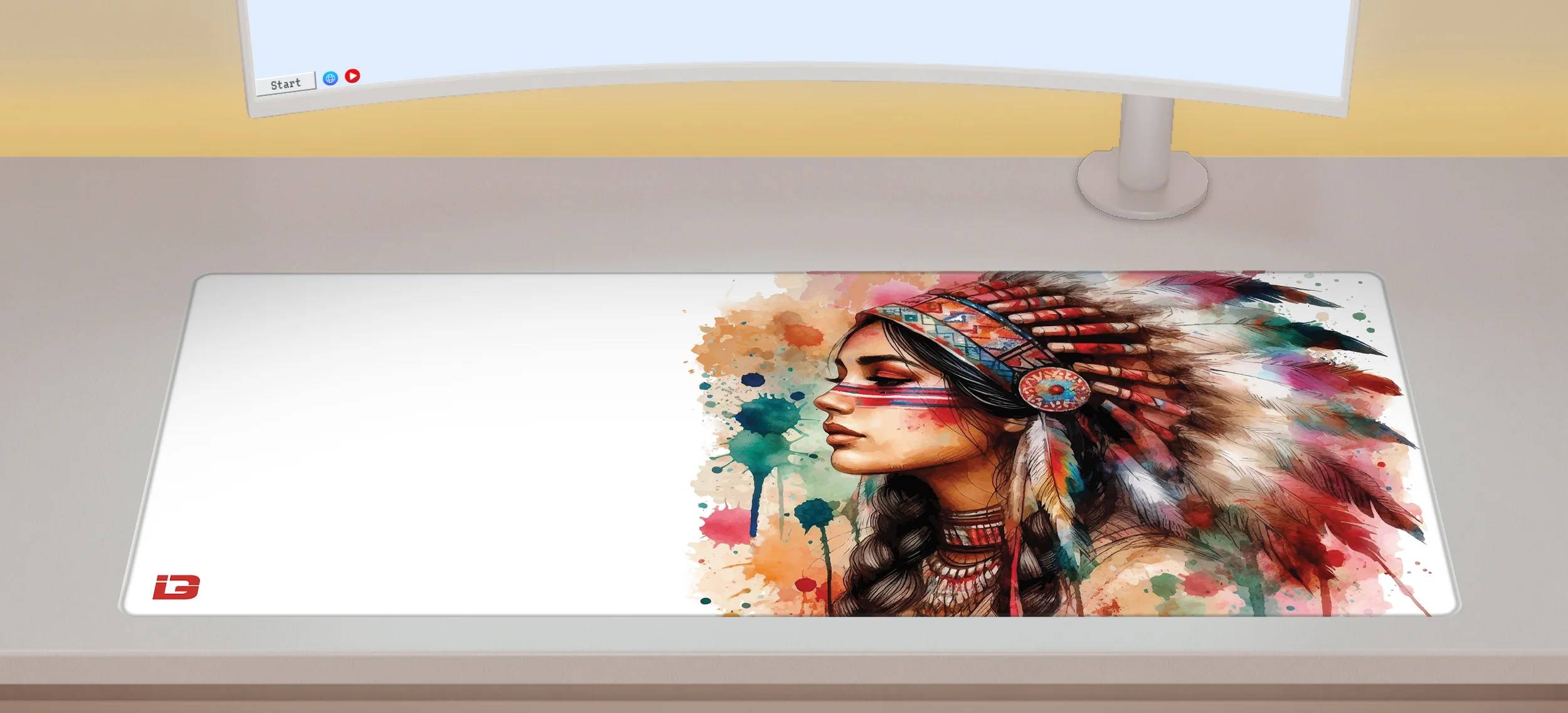 Native American Woman Watercolour - Image 2